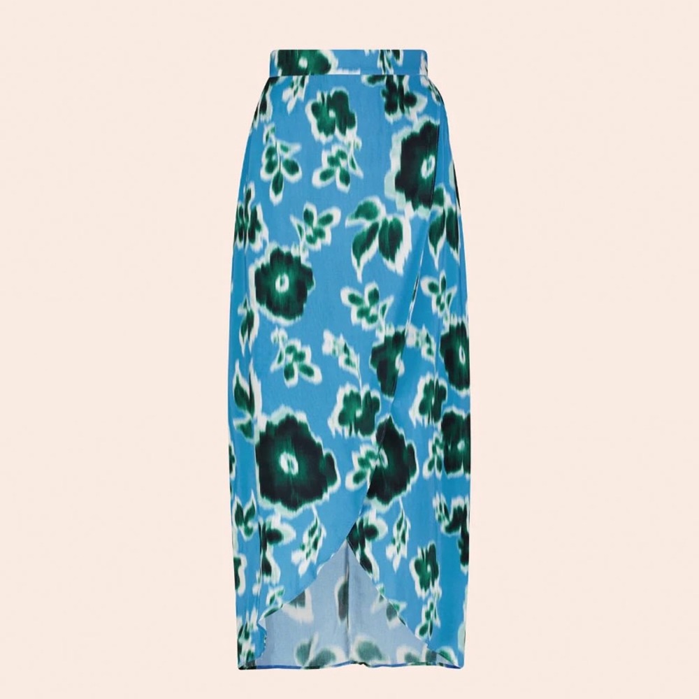NEW Pearl by Lela Rose Ikat Crepe Draped Skirt